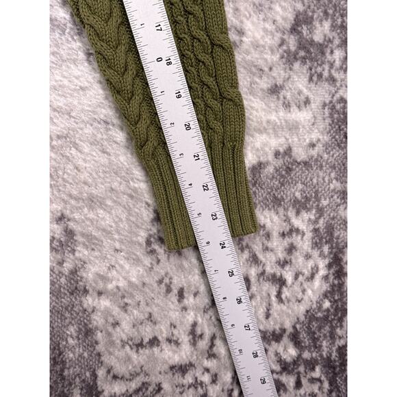 Alex Mill Cardigan Small Womens Green Chunky Cable Knit Sweater - Picture 5 of 8